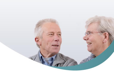 older couple smiling at each other